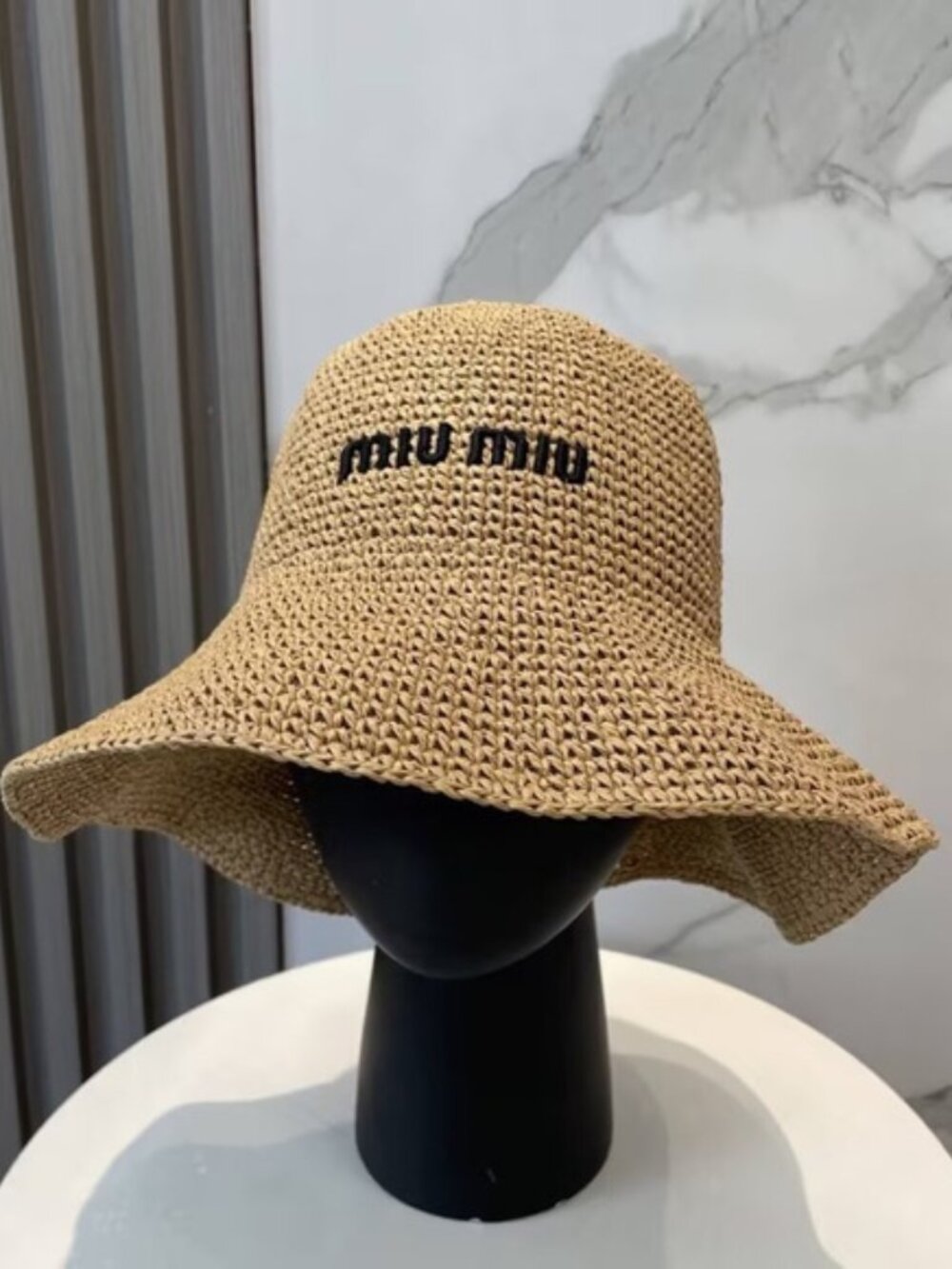 Women’s Miu Miu Tan Woven Hat